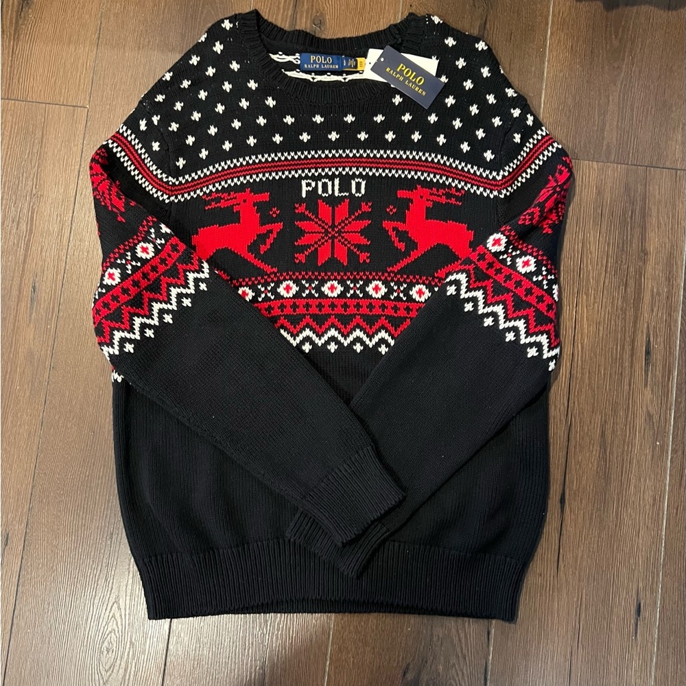 Polo by Ralph Lauren Black and Red Men's Sweater